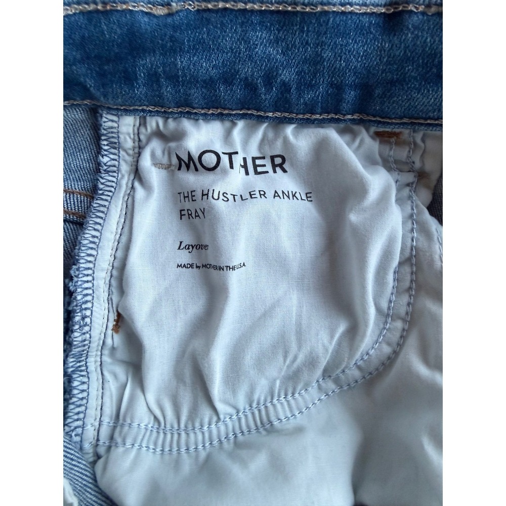 Mother 26 The Hustler Ankle Fray High Rise Bootcut Jeans Layover Wash - Picture 6 of 11